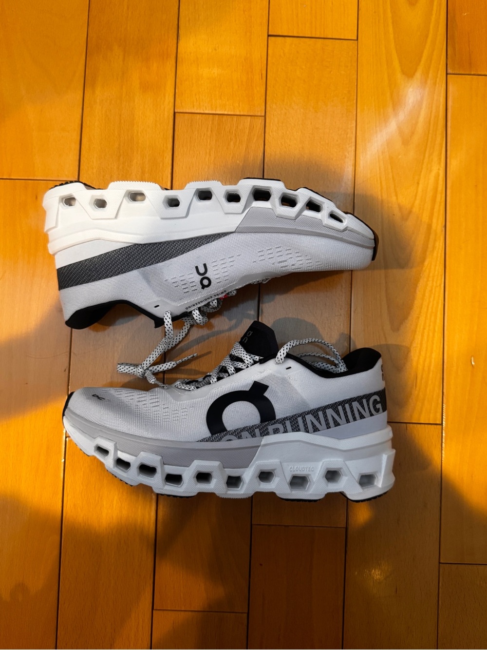 On Running Cloudmonster White/Black Running Shoes